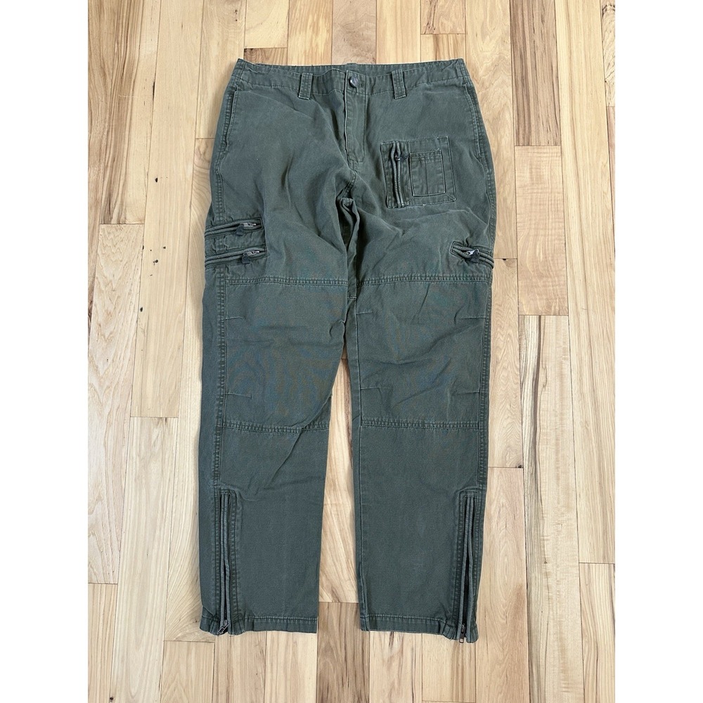 Free Knight Mens Olive Green Tactical Cargo Pants Airborne Patch Size 33